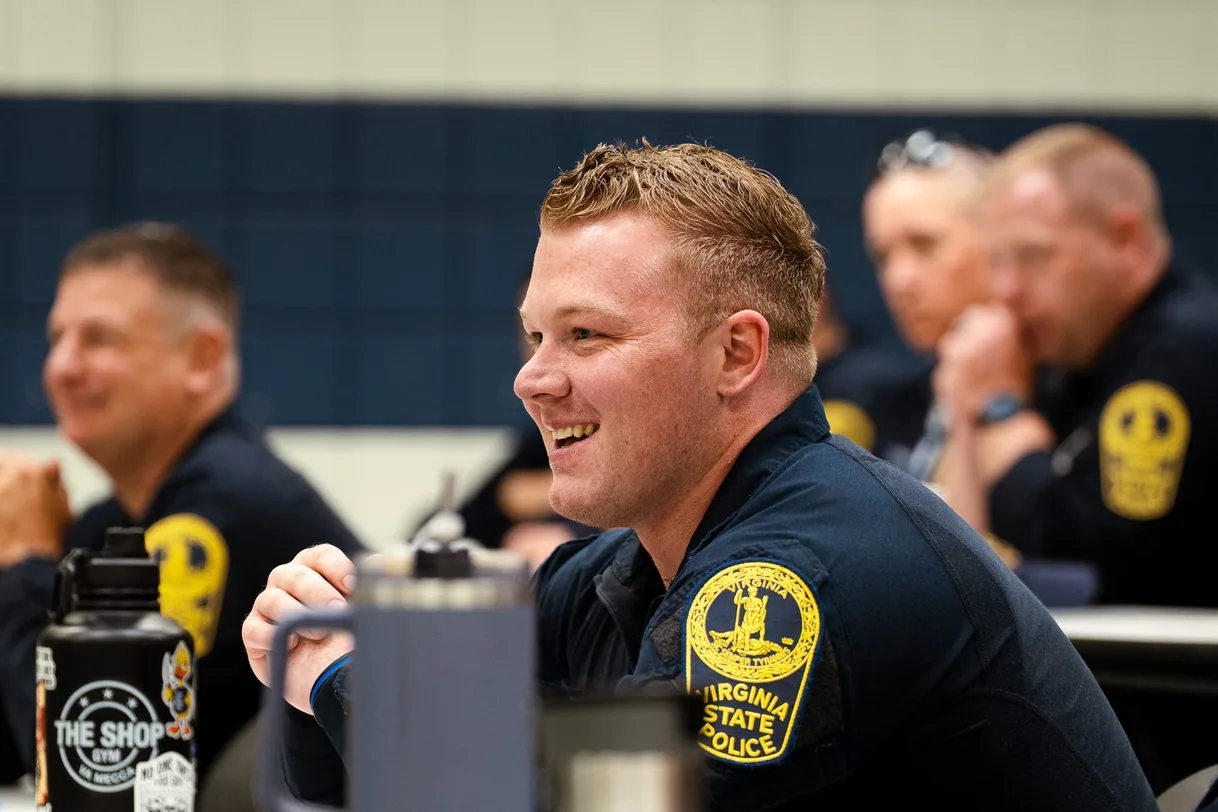 Recruiter training session in a public safety academy classroom
