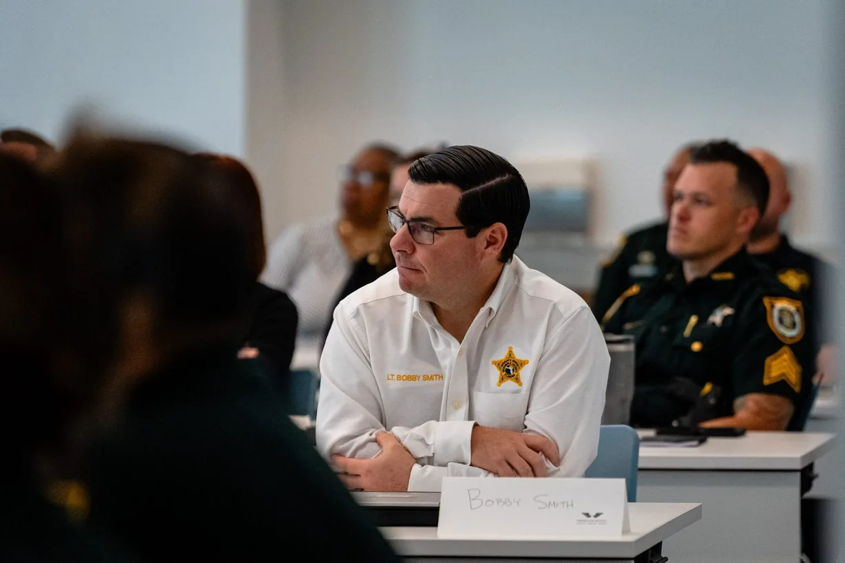 Command staff in a leadership development session