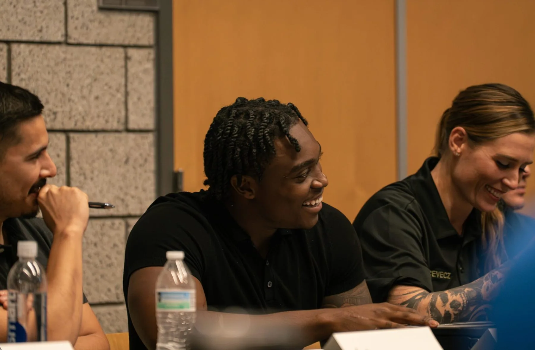 Recruits laughing during a Performance Protocol training session