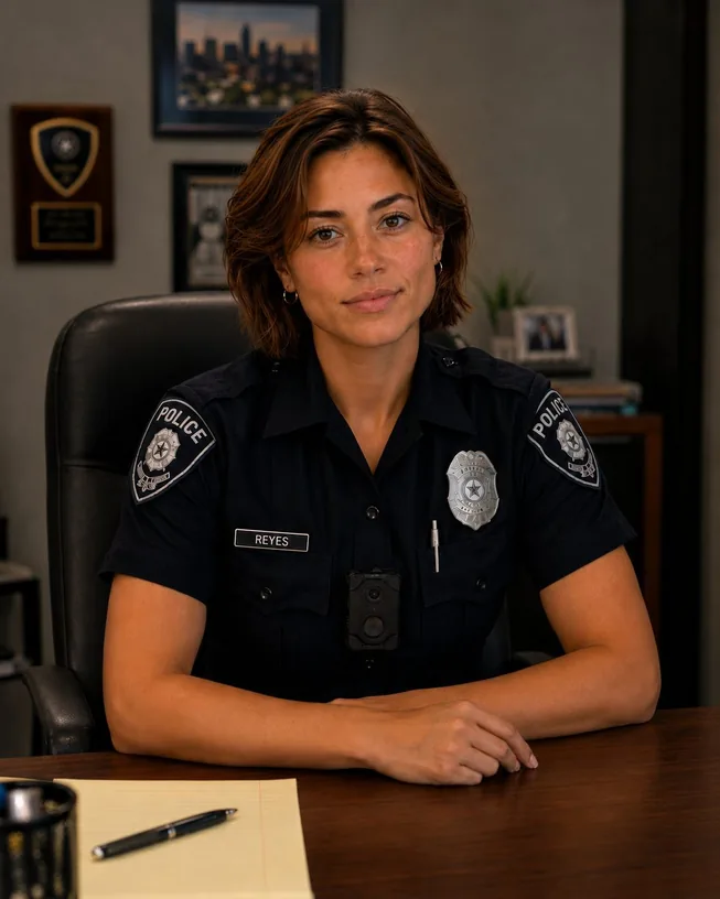 Officer Nina Reyes joining an Aptitude coaching session