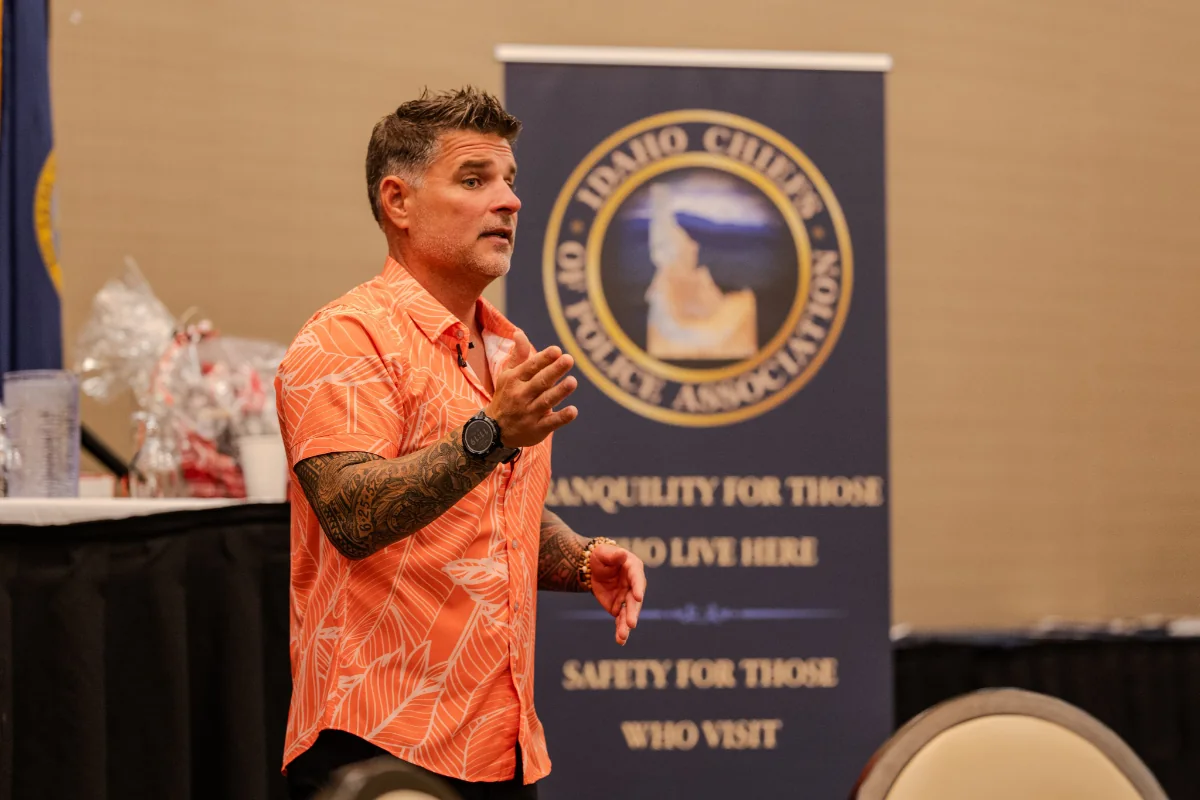 Greg Zaroslinski presenting at a chiefs association conference